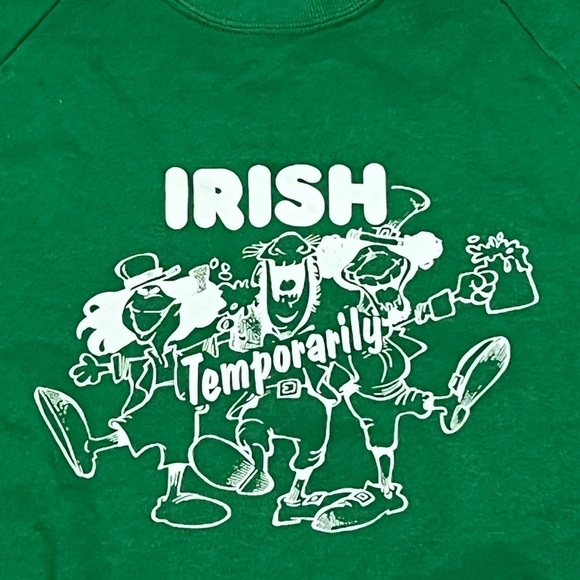 Vintage Irish Temporarily Ireland St Patricks Day 1980s Sweatshirt - Picture 3 of 4